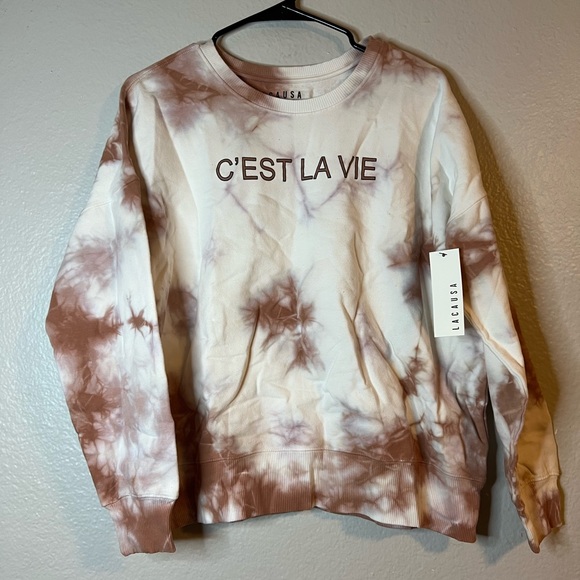 LACAUSA (Anthropologie),C'est La Vie Tie Dye Crewneck Sweatshirt